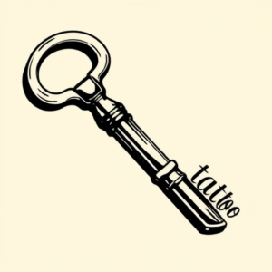 Black Ink Key Tattoo