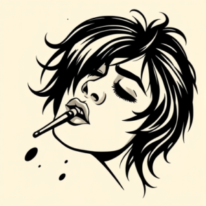 Black Ink Kiss Tattoo