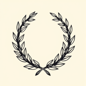 Black Ink Laurel Tattoo