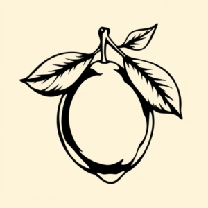 Black Ink Lemon Tattoo