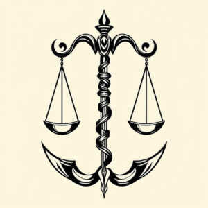 Black Ink Libra Tattoo