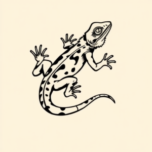 Black Ink Lizard Tattoo