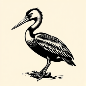 Black Ink Loon Tattoo