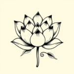 Black Ink Lotus Tattoo