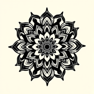 Black Ink Mandala Tattoo