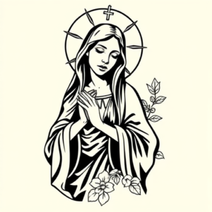 Black Ink Mary Tattoo