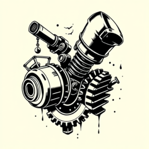 Black Ink Mechanic Tattoo