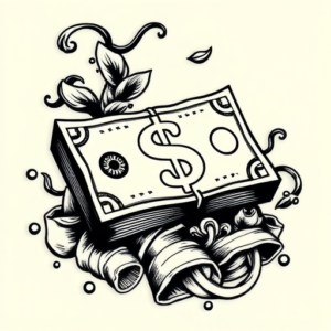 Black Ink Money Tattoo