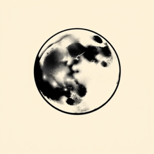 Black Ink Moon Tattoo