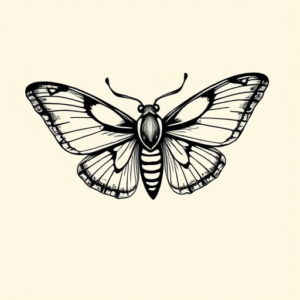 Black Ink Moth Tattoo