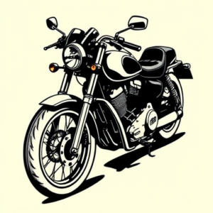 Black Ink Motorcycle Tattoo