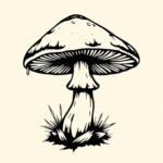 Black Ink Mushroom Tattoo