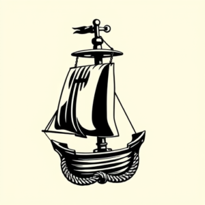 Black Ink Nautical Tattoo