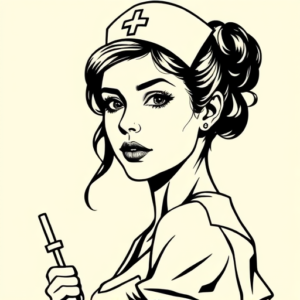 Black Ink Nurse Tattoo