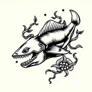 Black Ink Ocean Tattoo