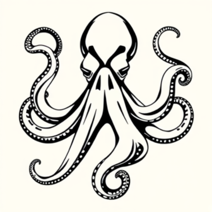 Black Ink Octopus Tattoo