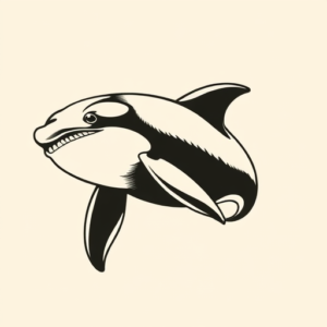 Black Ink Orca Tattoo