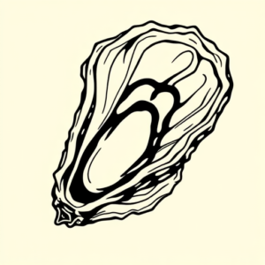 Black Ink Oyster Tattoo