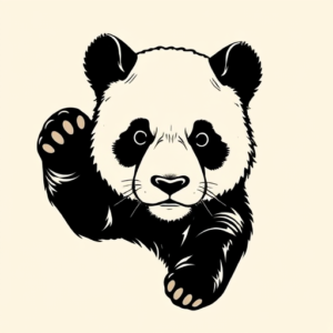 Black Ink Panda Tattoo