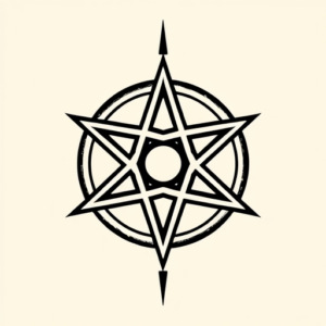 Black Ink Pentagram Tattoo