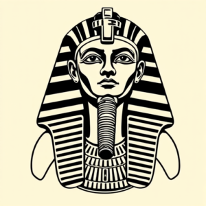 Black Ink Pharaoh Tattoo