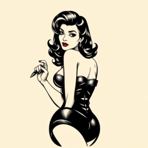 Black Ink Pinup Tattoo