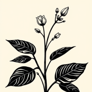 Black Ink Plant Tattoo