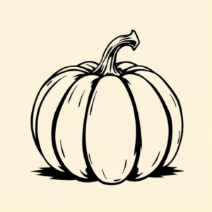 Black Ink Pumpkin Tattoo