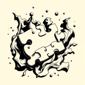 Black Ink Puzzle Tattoo