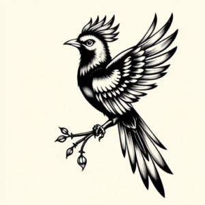 Black Ink Quetzal Tattoo