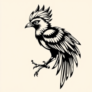 Black Ink Quetzal Tattoo