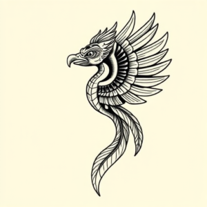 Black Ink Quetzalcoatl Tattoo