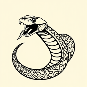 Black Ink Rattlesnake Tattoo