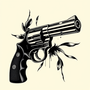 Black Ink Revolver Tattoo