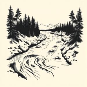 Black Ink River Tattoo