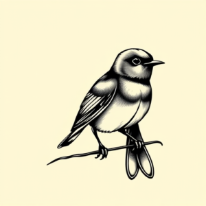 Black Ink Robin Tattoo