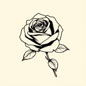 Black Ink Rose Tattoo