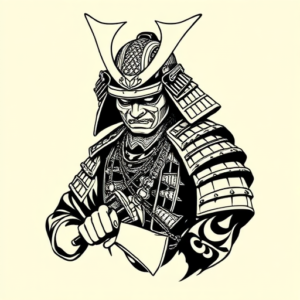 Black Ink Samurai Tattoo