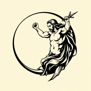 Black Ink Saturn Tattoo