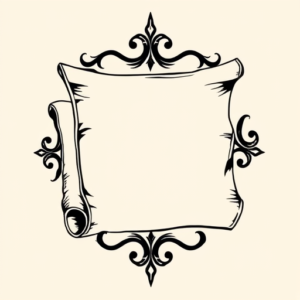 Black Ink Scroll Tattoo