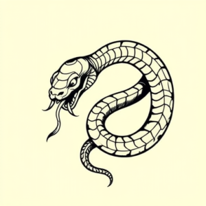 Black Ink Serpent Tattoo