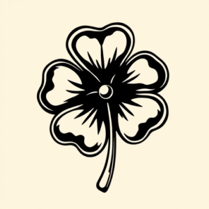 Black Ink Shamrock Tattoo