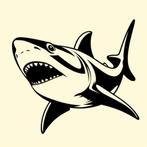 Black Ink Shark Tattoo