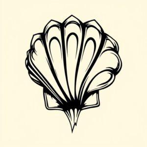 Black Ink Shell Tattoo