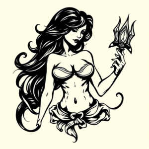 Black Ink Siren Tattoo