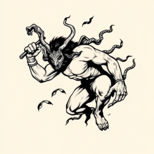 Black Ink Sisyphus Tattoo