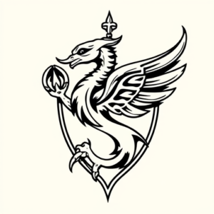 Black Ink Slytherin Tattoo