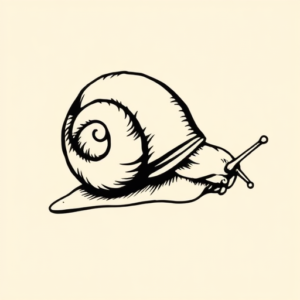 Black Ink Snail Tattoo