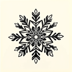 Black Ink Snowflake Tattoo