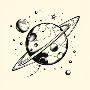 Black Ink Space Tattoo